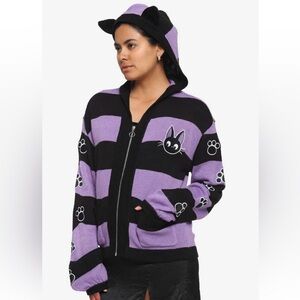 Studio Ghibli Kiki's Delivery Service Jiji
Stripe Skimmer Hooded Cardigan Large